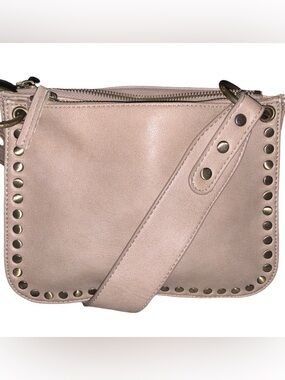 Anthropologie Georgia Studded Beige Two Compartment  Handbag Preppy Neutral